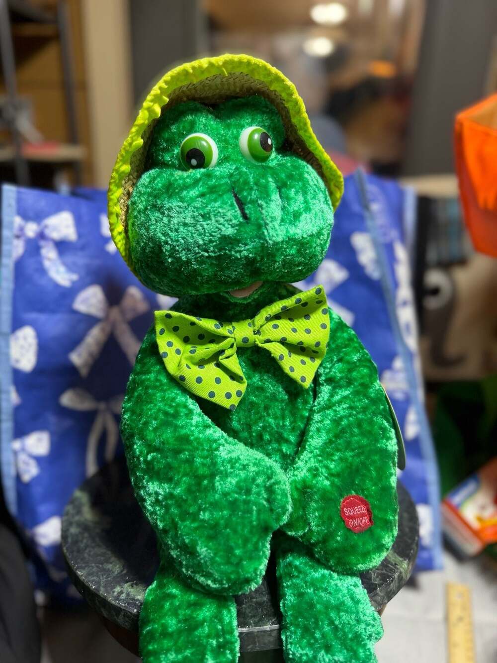 Vintage 22" PBC International Louie Frog Singing Plush Toy